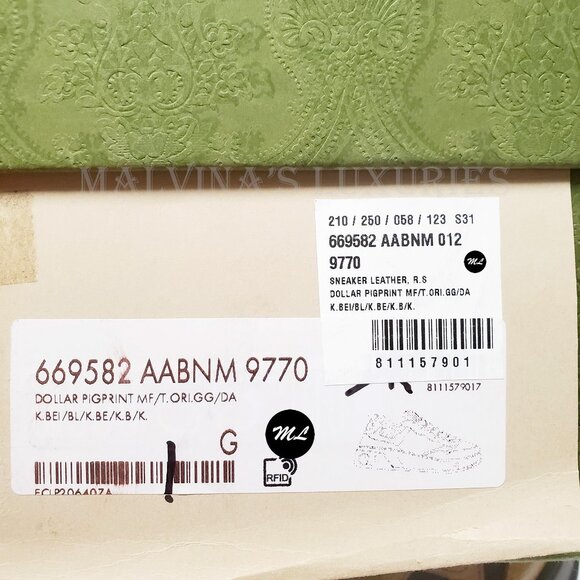 GUCCI MENS SNEAKERS BASKET GG LOGO JACQUARD BROWN LEATHER SHOES sz 10 10.5 US - Picture 15 of 15